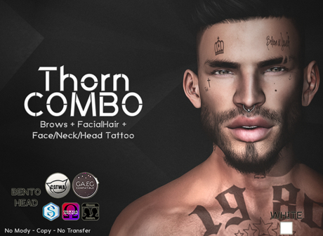 Second Life Marketplace - [Hipster Style] Thorn COMBO WHITE
